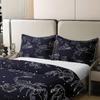 100% Cotton Constellation Comforter Cover Starry Sky Bedding Set Zodiac Signs Print Duvet Cover Navy Blue Room Decorative Quilt Cover, Lightweight 1 Duvet Cover with 1 Pillow Sham Twin Size view 4