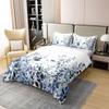 100% Cotton Blue And Grey Comforter Cover, Floral Duvet Cover Twin Size, Teal Plant Bedding Set, Botanical Nature Leaf Quilt Cover, Branch Flowers Bed Cover for Kids Girls Women Bedroom Decorative view 3