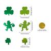 Honbay St. Patrick's Day Table Scatter Confetti, Shamrock & Demon Shapes, Green, White, Orange, Plastic, 60g view 2