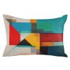 Pillow Covers 24x36 Inch - Body Geometric Abstract Red Orange and Teal Color Block Soft Brushed Microfiber Pillowcases with Hidden Zipper Closure Bed Pillow Shams for Bedroom Sofa Car view 1