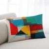 Pillow Covers 24x36 Inch - Body Geometric Abstract Red Orange and Teal Color Block Soft Brushed Microfiber Pillowcases with Hidden Zipper Closure Bed Pillow Shams for Bedroom Sofa Car view 2