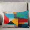Pillow Covers 24x36 Inch - Body Geometric Abstract Red Orange and Teal Color Block Soft Brushed Microfiber Pillowcases with Hidden Zipper Closure Bed Pillow Shams for Bedroom Sofa Car view 3