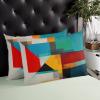 Pillow Covers 24x36 Inch - Body Geometric Abstract Red Orange and Teal Color Block Soft Brushed Microfiber Pillowcases with Hidden Zipper Closure Bed Pillow Shams for Bedroom Sofa Car view 4