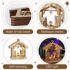 Bucherry Wooden Nativity Scene Set Christmas Nativity Scene Tabletop Set Christmas Ornament Christian Religious Rustic Decorations with LED Light for Shelves Tables Decorations Indoor Decor(Hut) view 3
