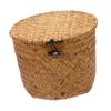 Alipis Seagrass Storage Box Woven Basket Lid Decorative Round Basket for Decor for Shelves view 1