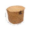 Alipis Seagrass Storage Box Woven Basket Lid Decorative Round Basket for Decor for Shelves view 2