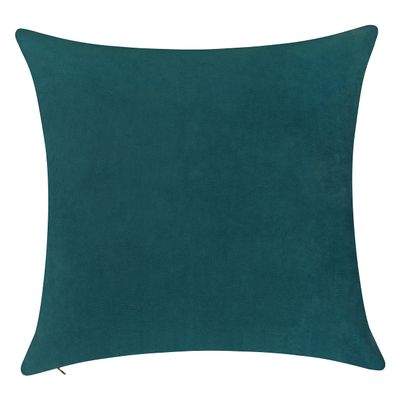 Delara Pack of 1 Velvet Decorative Throw Pillow Cover 20x20 Inches, Cushion Cover Set for Home Sofa, Couch, Bedroom, Living Room, Soft and Breathable Fabric, Hidden Zipper (Teal Green, 20" x 20")