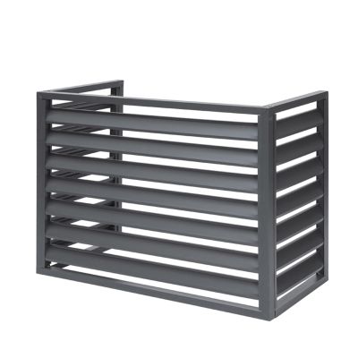 Heavy Duty Aluminum AC Covers for Outside Units, All-Weather Air Conditioner Fence Screen Trash Can Enclosure Pool Equipment Hide Fence Outdoor Privacy Screens Louvered Panels Kit ( Color : Gray , Siz