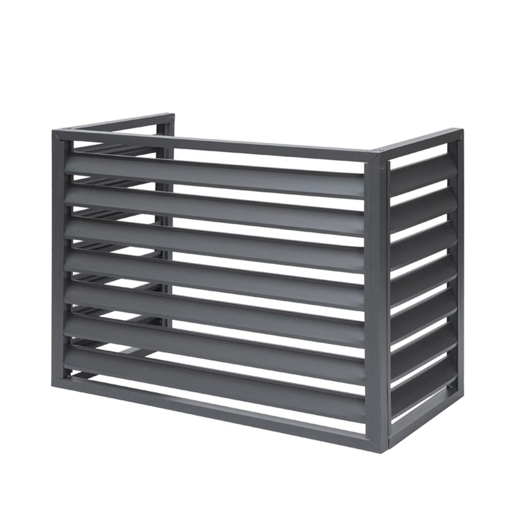 Heavy Duty Aluminum AC Covers for Outside Units, All-Weather Air Conditioner Fence Screen Trash Can Enclosure Pool Equipment Hide Fence Outdoor Privacy Screens Louvered Panels Kit ( Color : Gray , Siz