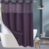 Conbo Mio No Hook Shower Curtain with Snap in Liner Set, Hotel Luxury Purple Shower Curtains for Bathroom with See Through Top Window, Waterproof, Washable 71W x 74H view 1
