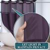 Conbo Mio No Hook Shower Curtain with Snap in Liner Set, Hotel Luxury Purple Shower Curtains for Bathroom with See Through Top Window, Waterproof, Washable 71W x 74H view 2