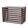 Heavy Duty Aluminum AC Covers for Outside Units, All-Weather Air Conditioner Fence Screen Trash Can Enclosure Pool Equipment Hide Fence Outdoor Privacy Screens Louvered Panels Kit ( Color : Brown , Si view 1