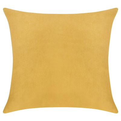 Delara Pack of 1 Velvet Decorative Throw Pillow Cover 20x20 Inches, Cushion Cover Set for Home Sofa, Couch, Bedroom, Living Room, Soft and Breathable Fabric, Hidden Zipper (Royal Yellow, 20" x 20")