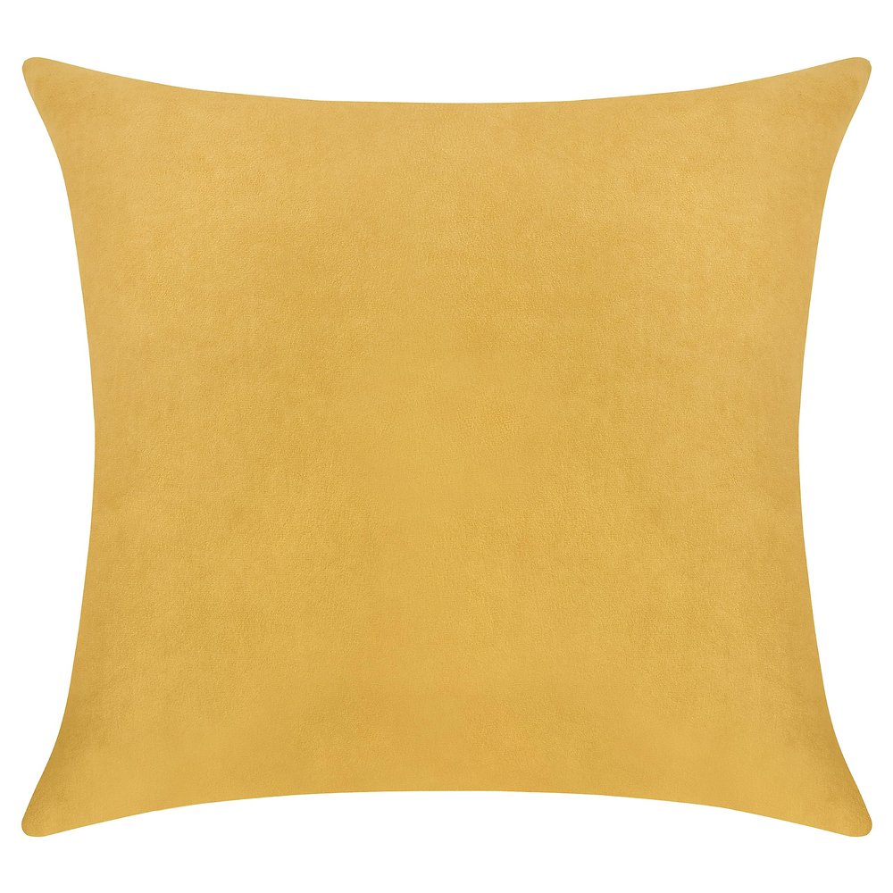 Delara Pack of 1 Velvet Decorative Throw Pillow Cover 20x20 Inches, Cushion Cover Set for Home Sofa, Couch, Bedroom, Living Room, Soft and Breathable Fabric, Hidden Zipper (Royal Yellow, 20" x 20")
