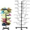 LoyalheartdY Black Metal 7-Layer Hat Rack, 7-Tier Clothes Rack, Space Saver, Adjustable Leveling Feet, 4 Wheels view 1