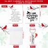 Qilery 24 Sets Memorial Cardinal Keychains Gifts Set with Cards for Bereavement Gift Funeral Souvenirs Favors Grief Remembrance Gifts view 2