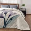 Quilt Queen Size Luxury Quilted Comforter Bedspread-Thin Soft Cozy, Abstract Transparent Purple Lilies Cotton and Linen Texture Reversible Stitched Summer Lightweight Quilt Coverlet for All Season view 1