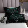 Castle Fairy Moth Quilt Bedding Set Queen Size,Boho Stars Moon Space Leaves Plant Bedspread Coverlet for Girls Teens,Gothic Animal Galaxy Soft Polyester Quilt Set, All Season view 4