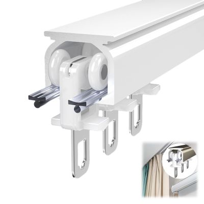 Curtain Track Ceiling Mounted Straight Ceiling Track Set Ceiling Track for Curtains-Room Divider Flexible Curtain Track Ceiling or Wall Mounting Heavy-Duty Curtain Rails Curtain Track System ( Color :