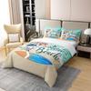 100% Cotton Nautical Ocean Themed Duvet Cover King,Summer Beach Bedding Set for Youth,Surfboard Sea Turtle Starfish Seagull Comforter Cover,Tropical Sealife Bed Sets with 2 Pillowcases Camping Decor view 3