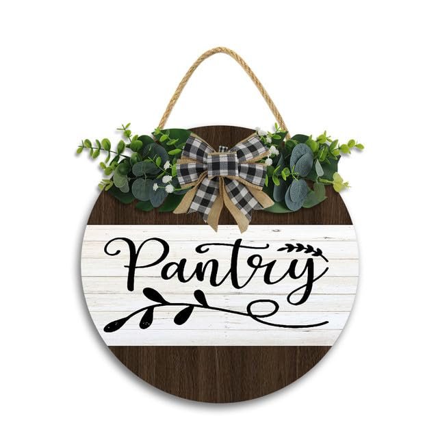 12x12In Pantry Sign,Pantry Sign Wall Art,Wood Plaque Sign Wall Hanging,Pantry Wall Decor,Pantry Sign Decor Kitchen, Modern Rustic Farmhosue Pantry Wall Decoration