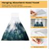 ZFUNCING Hand Tie Towel Set of 1,Foggy Natural Botanical Forest Hanging Kitchen Towels with Loop,Absorbent Tea Bar Dish Towel Fast Drying Towels for Bathroom,Misty Woodland Tree Scenery view 2