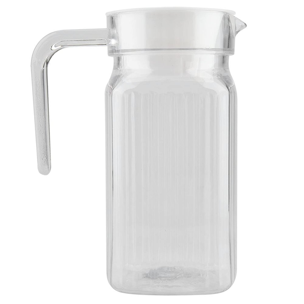 Acrylic Juice Bottle, Transparent Pitcher with Removable Lid, Juice Bottle Striped Water Ice Cold Juice Jug for Fridge, Perfect for Iced Tea, Sangria, Lemonade, Cold or Hot Beverages(800ml)