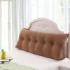 Large Bolster Triangular Headboard Pillow Corduroy Support Backrest Bed Rest Reading Pillow Lumbar Positioning Upholstered for Sitting in Bed,Brown,Queen:59inch/150cm view 1