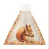 1 Pcs Hanging Kitchen Hand Towels, Thanksgiving Super Soft Microfiber Tie Towels Aborbent Washcloth for Bathroom Oven Tea Bar Orange Brown Squirrel Pinecone Maple Leaves Fall view 1
