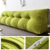 Large Bolster Triangular Headboard Pillow Corduroy Support Backrest Bed Rest Reading Pillow Lumbar Positioning Upholstered for Sitting in Bed,Green,70inch/180cm view 3