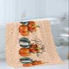 3 Piece Bath Towel Set, Hello Pumpkin Towels Set for Bathroom Soft Bath Shower Towels Absorbent Bathroom Towels Set ( 1 Bath Towel, 1 Hand Towel, 1 Washcloth ) Watercolor Fall Orange Lines Painting view 3