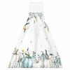 BOBOWUNY 1 Pcs Hanging Kitchen Hand Towels, Thanksgiving Super Soft Microfiber Tie Towels Aborbent Washcloth for Bathroom Oven Tea Bar Teal Grey Pumpkin Green Leaves Fall view 1