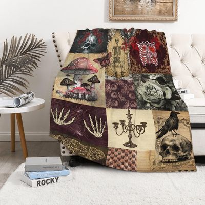 Anxiety Gothic Blanket,Lightweight Flannel Kids Lovers Throw Blanket Gifts for Girls in All Season,Blanket for Bed/Couch/Sofa 90"x120" for Whole Family