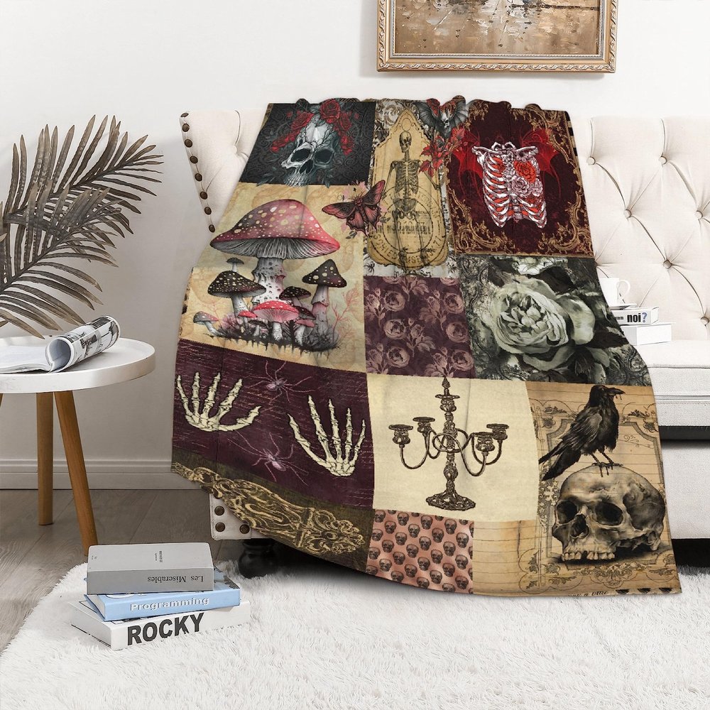 Anxiety Gothic Blanket,Lightweight Flannel Kids Lovers Throw Blanket Gifts for Girls in All Season,Blanket for Bed/Couch/Sofa 90"x120" for Whole Family