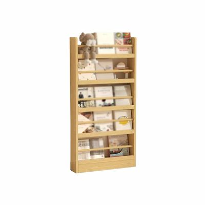 Freestanding Bookshelf, Wooden Magazine Display Cabinet Book Rack, Bedroom and Office Furniture Cubes Storage Shelves, Modern Houseware (Color : Natural, Size : 50x10x145cm)
