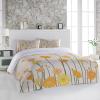 3 Piece Bedding Set,Daisy Floral Summer Flowers Retro Linen Breathable Duvet Cover Super Soft Pillow Shams,Farm Bee Plant Washable Bed Sets All Seasons for Bedroom Dorm Hotel RV view 2