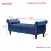 Holaki End of Bed Storage Bench,63" Velvet Ottoman Bench Upholstered Rolled Arm Storage Window Bench Sofa Stool with Nailhead Trimmed and Pillow Solid Wood Legs Entryway Bench Seat for Bedroom(Blue) view 2