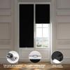 Boolegon Blackout Roller Blinds for Windows, Cordless Pull Down Roller Shades Thermal Insulated UV Protection Fabric Blinds for French Door, Living Room, Black, 67" W x 48" H view 3
