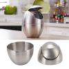 Obetuens Tiny Desktop Trash Can , with Swing Lid Stainless Steel Desk Trash Can, Stylish Egg Shaped Design Countertop Trash Can for Home Bedroom, Office Desk, Kitchen,Coffee Table view 3