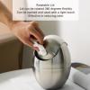Obetuens Tiny Desktop Trash Can , with Swing Lid Stainless Steel Desk Trash Can, Stylish Egg Shaped Design Countertop Trash Can for Home Bedroom, Office Desk, Kitchen,Coffee Table view 4