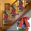 BestAlice Christmas Swags, Prelit Stairway Swag Trim, Cordless Prelit Stairs Decoration Christmas LED Wreath, Artificial Christmas Wreaths for Indoor Outdoor Family Holiday Decoration(Style 2) view 3
