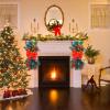 BestAlice Christmas Swags, Prelit Stairway Swag Trim, Cordless Prelit Stairs Decoration Christmas LED Wreath, Artificial Christmas Wreaths for Indoor Outdoor Family Holiday Decoration(Style 2) view 4