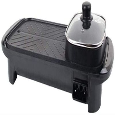 Electric Hot Pot Grilling All-in-one Pot Aluminum Alloy Plug-in Adjustable Temperature Rectangular Large-capacity Family