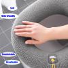 AOKLEY 2 Pcs Thicken Toilet seat Cover Cushion Pads, Washable and Comfortable Toilet Seat Cover Pads, Fits Most Size Toilet Lids for Bathroom (Blue) view 2