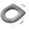 AOKLEY 2 Pcs Thicken Toilet seat Cover Cushion Pads, Washable and Comfortable Toilet Seat Cover Pads, Fits Most Size Toilet Lids for Bathroom (Blue) view 3