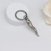 Cremation Jewelry for Ashes Stainless Steel Italian Horn Keepsake Pendant Holder Ashes for Pet Human Memorial Urn Keychain,Black view 2