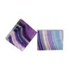 AtkitS 1pc Natural Crystal Rainbow Fluorite Worry Free Square Slice Energy Raibow Fluorite Crystal Slice Ornament view 2