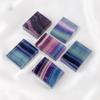 AtkitS 1pc Natural Crystal Rainbow Fluorite Worry Free Square Slice Energy Raibow Fluorite Crystal Slice Ornament view 4