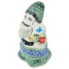 Polmedia Polish Pottery Santa Claus Figurine - Ring of Meadow Flowers Pattern Handmade in Boleslawiec Poland by Ceramika Bona + Certificate of Authenticity view 1
