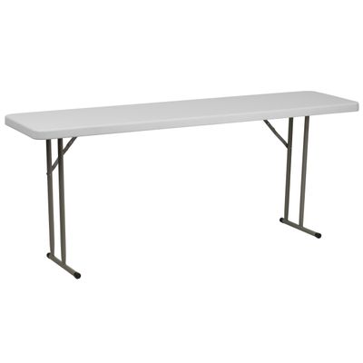 Flash Furniture Kathryn 5 Pack 6-Foot Rectangle Granite White Plastic Folding Training/Seminar Table